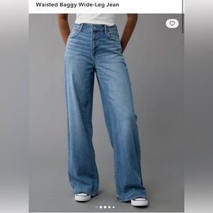 American Eagle Outfitters Dreamy Drape High Rise Baggy Wide Leg Jeans